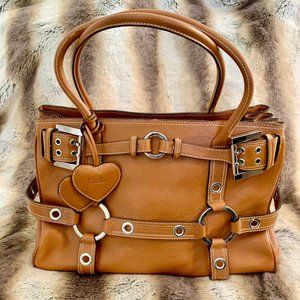 Luella Cognac Pebble Leather Satchel - image 1